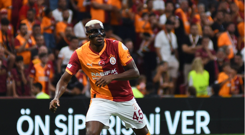 Victor Osimhen of Galatasaray during the Turkish Trendyol Super League match between Galatasaray and Fatih Karagümrük at Rams Park Stadium on August 15, 2025 in Istanbul, Turkey. (Photo by Seskimphoto )