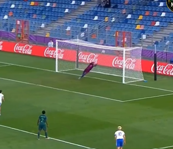 Uzoma stops the penalty.