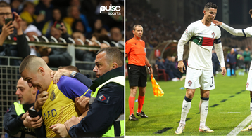 [VIDEO] Watch as Ronaldo escapes injury after getting tackled by pitch invader