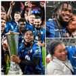 Ademola Lookman and his mother after the Europa League win with Atalanta.