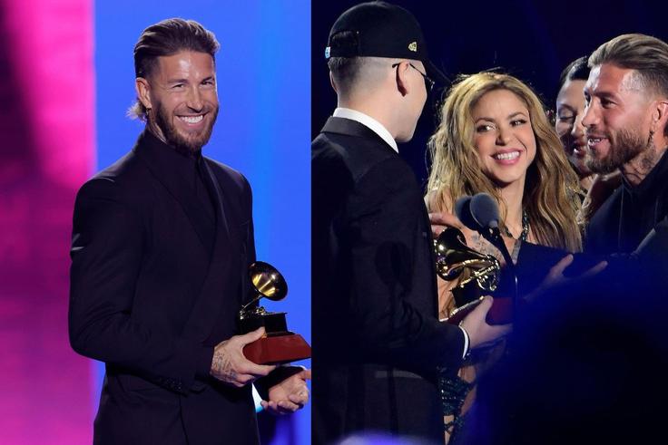Sevilla star Sergio Ramos revives battle with Pique at the Latin Grammy Awards with Shakira.