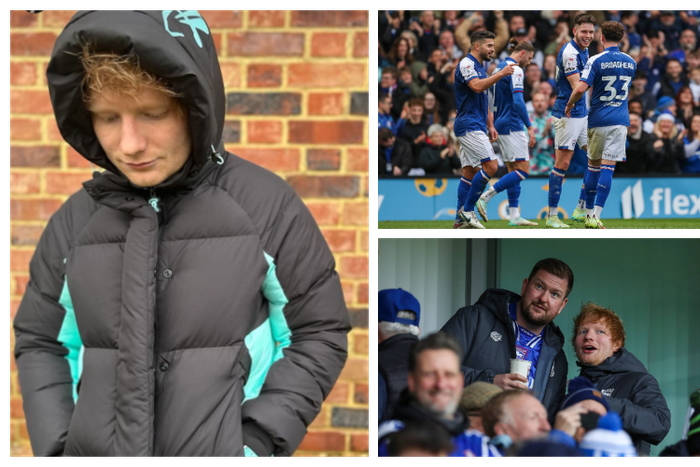 Ed Sheeran attends Ipswich game
