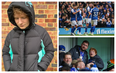 Watch popular musician Ed Sheeran celebrate a goal scored by his favourite club, Ipswich Town against rival Norwich