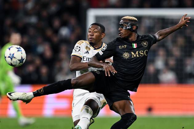 VIctor Osimhen playing against David Alaba of Real Madrid in the UEFA Champions League || Imago