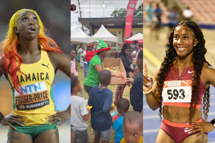 Shelly-Ann Fraser-Pryce does Santa duties at her Pocket Rocket Foundation Christmas treat