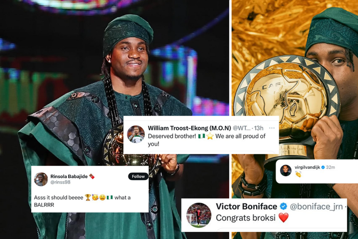 Ademola Lookman: Van Dijk, Super Eagles and Super Falcons stars congratulate CAF POTY winner