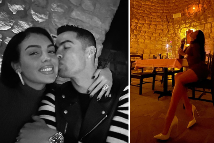 'Dinner with love' - Georgina Rodriguez kisses Cristiano Ronaldo on romantic date night