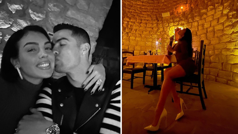 'Dinner with love' - Georgina Rodriguez kisses Cristiano Ronaldo on romantic date night