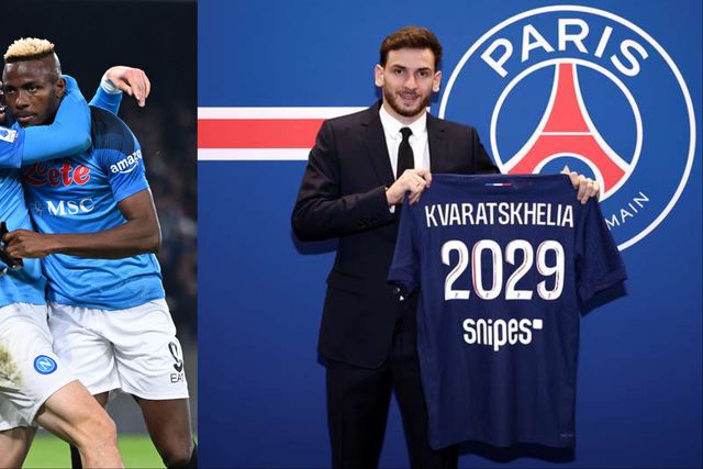 Georgian star Khvicha Kvaratskhelia leaves Osimhen at Napoli to sign for PSG and will wear No 7 jersey.