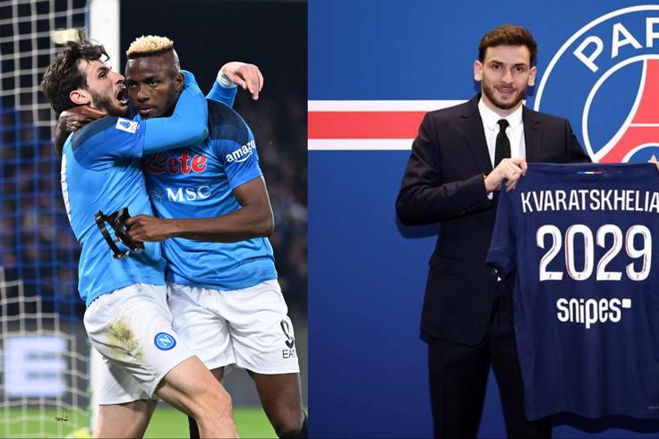 Georgian star Khvicha Kvaratskhelia leaves Osimhen at Napoli to sign for PSG and will wear No 7 jersey.