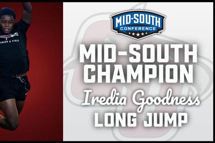 Iredia soars to two Gold medals at Mid-South Conference Indoor Championships