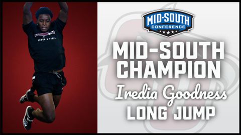 Iredia soars to two Gold medals at Mid-South Conference Indoor Championships