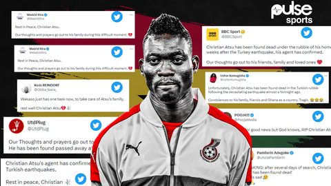 'RIP Atsu' - Reactions as Ghanaian footballer reportedly found dead after missing in Turkey earthquake