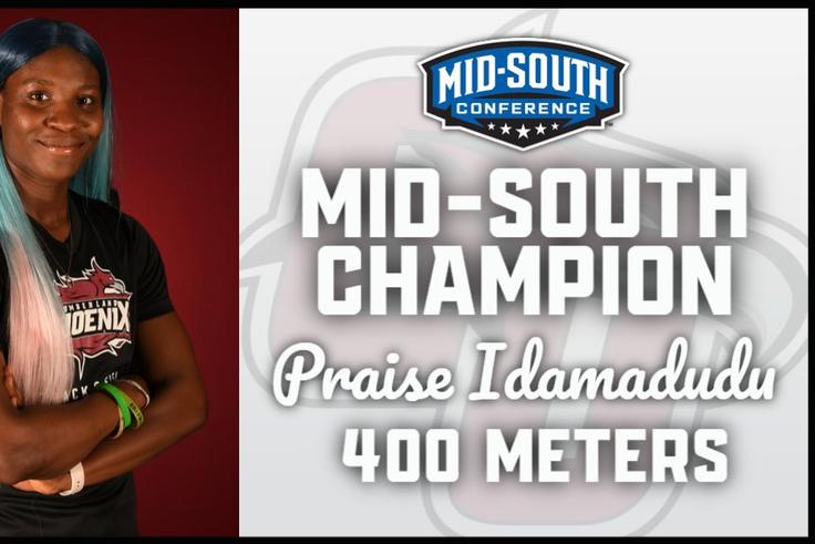 Triple Gold medals for Praise Idamadudu at Mid-South Conference Indoor Championships