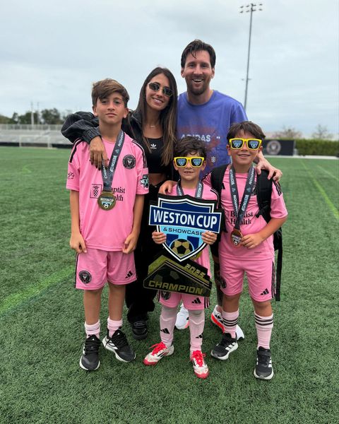 Lionel Messi and Antonela Roccuzzo both attended as Ciro Messi scored to lead Inter Miami Academy to win Weston Cup.