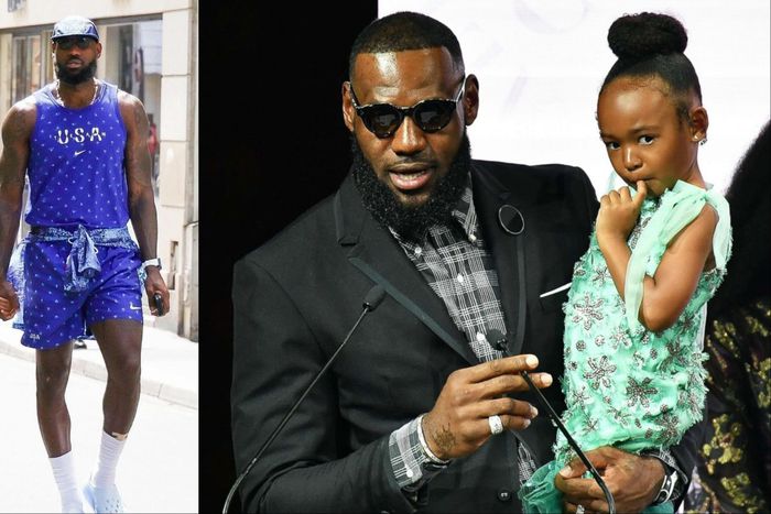 Despite the latest Drake project, LeBron and his daughter Zhuri work out to Kendrick Lamar's song.