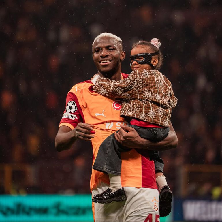 Victor Osimhen and his daughter after the game.