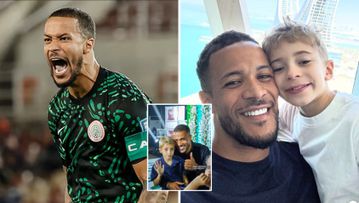 ‘The pikin fine sha’ — Super Eagles legend Troost-Ekong and his son Akpan spark reactions over viral photo
