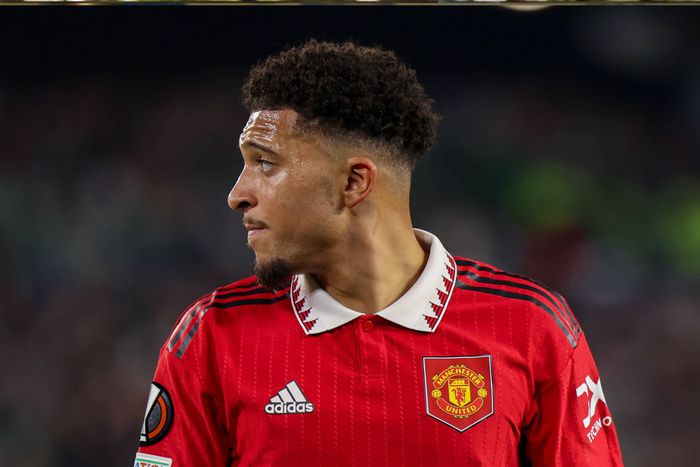 Manchester United's Jadon Sancho during a Europa League match against Real Betis.