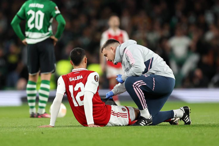 Arsenal Saliba injured against Sporting CP