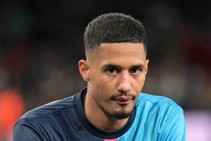 William Saliba of Arsenal before the UEFA Europa League Round of 16 Second Leg match at the Emirates Stadium, London.
