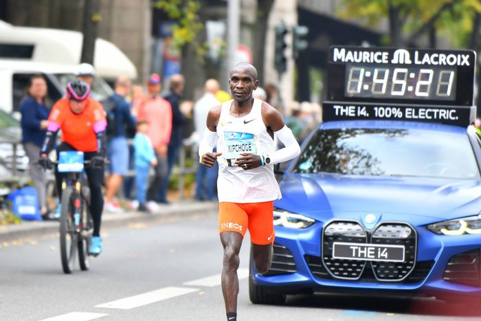 Eliud Kipchoge competes during the Berlin Marathon 2022 in Berlin, capital of Germany