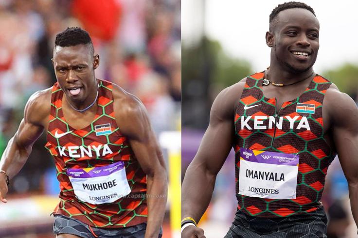 Wiseman Were (L) and Ferdinand Omanyala (R)