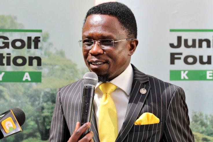 Sports CS Ababu Namwamba making a speech
