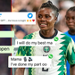Oshoala praises red-hot Monday Gift, shares interesting 'WhatsApp challenge' before hat-trick heroics