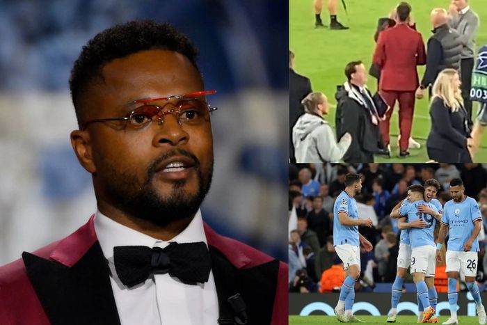 Patrice Evra in heated argument with Manchester City staff