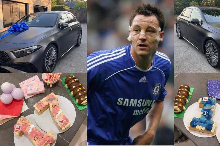 John Terry released a photo of the twins identical birthday cakes and decorations