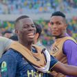 Aziz Ki and Fiston Mayele celebrate a goal for Yanga.