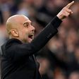 Manchester City manager Pep Guardiola celebrates win over Real Madrid.