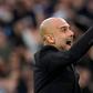 Manchester City manager Pep Guardiola celebrates win over Real Madrid.