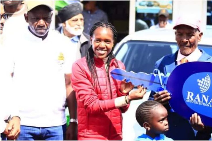 World record holder Faith Kipyegon overwhelmed with emotion as dad receives a surprising gift