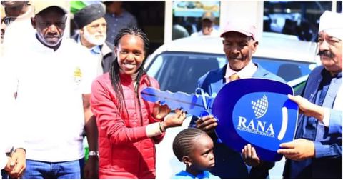 World record holder Faith Kipyegon overwhelmed with emotion as dad receives a surprising gift