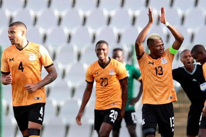 Zambia celebrate AFCON qualifying win over Ivory Coast.
