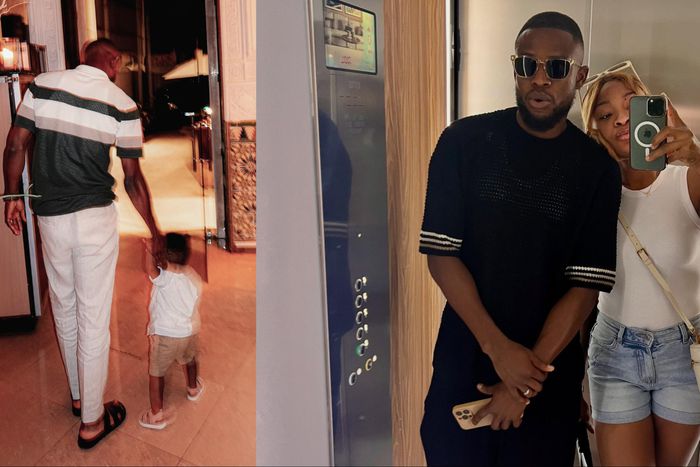 See how Super Eagles star Frank Onyeka is spending vacation with his wife and son.