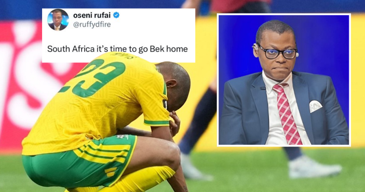“It’s time to go Bek home” – Oseni Rufai and Nigerians troll South Africa after escaping defeat against Czechia