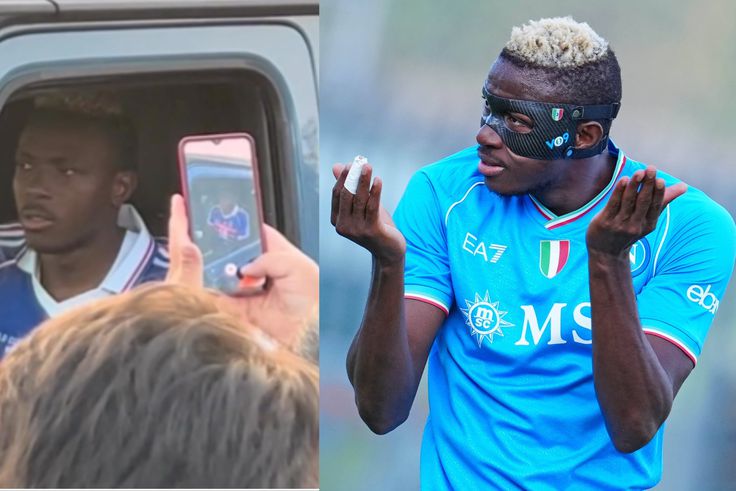 The video on social media by Spazio Napoli shows Osimhen struggling in traffic with fans blocking his path.