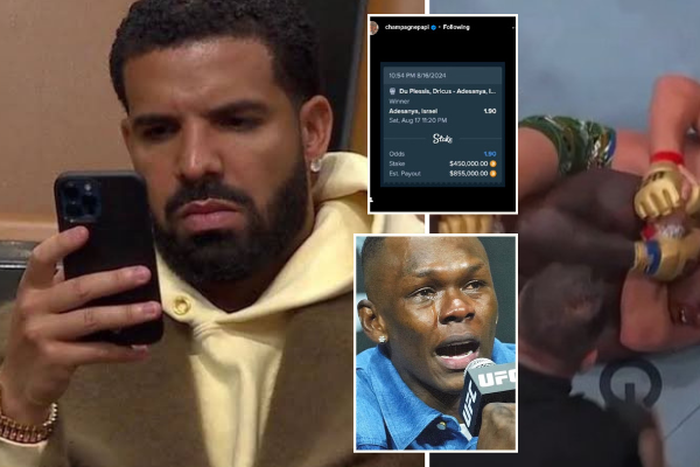 Du Plessis vs Adesanya: Drake loses another ₦720 MILLION after Izzy submits to South African champion