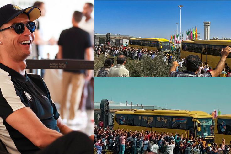 Children and adults in Iran carried posters of the Portugal captain as the crowd chanted Ronaldo's name. X/Al-Nassr