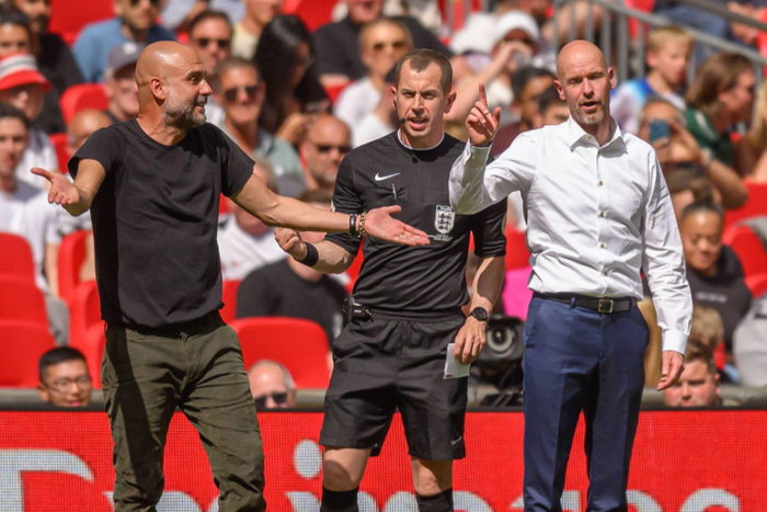 Pep Guardiola and Erik ten Hag on the sidelines || Image credit: Imago