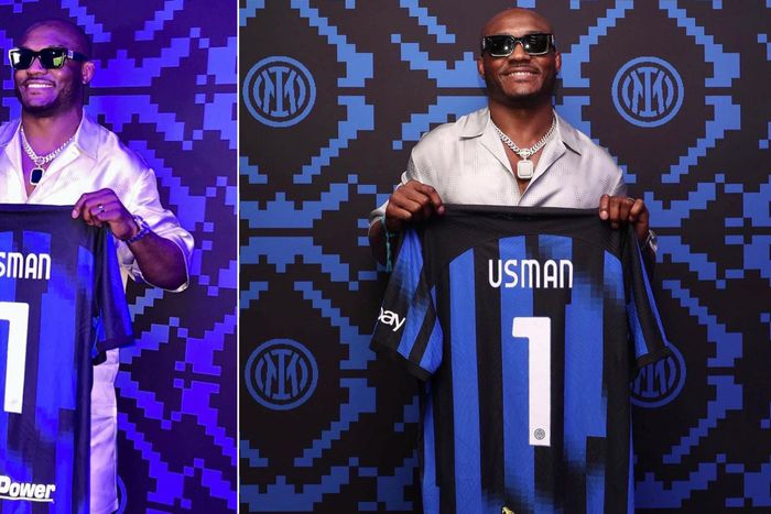 According to Usman's post on social media, he was in Italy to watch the Milan derby between Inter Milan and AC Milan. X/Kamaru Usman