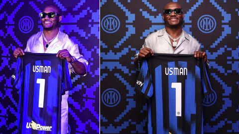 Kamaru Usman: Nigerian Nightmare shows off Inter Milan jersey