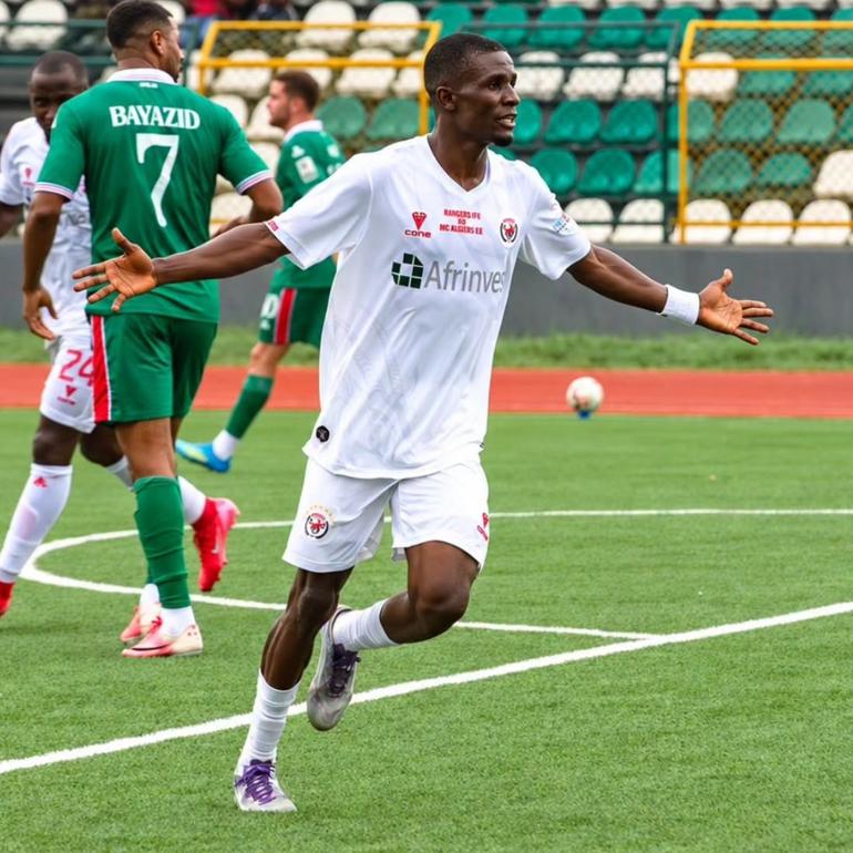 Kenneth Igboke celebrates the opener.