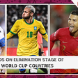 Odds on elimination stage of world cup countries