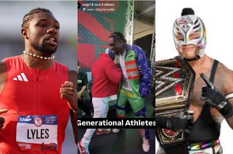 'It's an honour' - Noah Lyles links up with legendary WWE superstar Rey Mysterio at Complexcon 2024 in Las Vegas