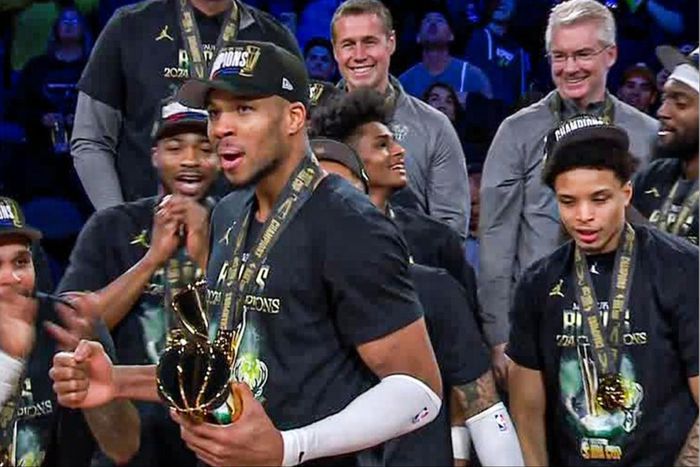 Nigerian Freak Giannis Antetokounmpo bagged a triple-double and was named MVP as the Milwaukee Bucks beat the Oklahoma City Thunder to win the 2024 NBA Cup.