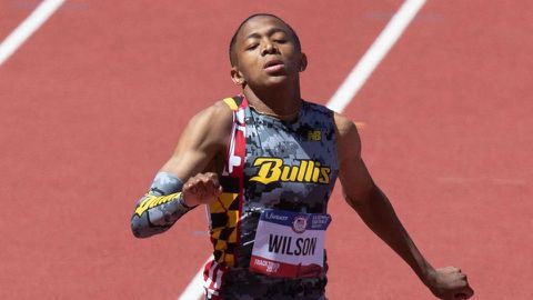 American youngster Quincy Wilson runs with heartfelt purpose for his late mentor